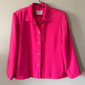 80’s 90’s Vintage Joan Leslie Hot Pink Blazer Jacket Size 14